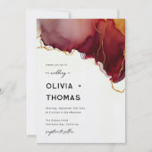 Moderne Bourgogne Sinaasappel Elegante herfstbruil Kaart (Voorkant)