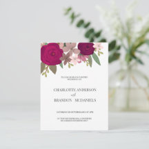 Moderne Bourgogne Tuin Bloemen Bruiloft