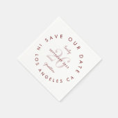 Moderne Bourgogne Typografie bespaart de datum Servet (Hoek)