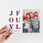 Moderne Bourgogne Vrolijke Foto Kerstmis Feestdagenkaart