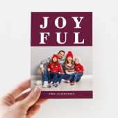 Moderne Bourgogne Vrolijke Moderne Foto Kerstmis Feestdagenkaart