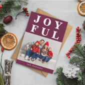 Moderne Bourgogne Vrolijke Moderne Foto Kerstmis Feestdagenkaart