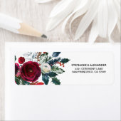 Moderne Bourgogne Winter Flowers Wedding Etiket (Insitu)