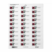 Moderne Bourgogne Winter Flowers Wedding Etiket (Full Sheet)