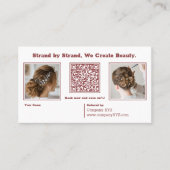 Moderne Bourgogne & Witte Huwelijk Haarstylist Aanbevelingskaartje (Voorkant)