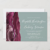 Moderne Bourgogne Zilveren Agaat Sage Groene Bruil Kaart (Voorkant)