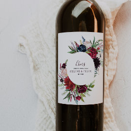 Moderne Bourgognige marinelamens Wijn Etiket