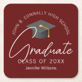 Moderne Bourgondië Afstuderen aangepaste afstudere Kartonnen Onderzetters (Voorkant)