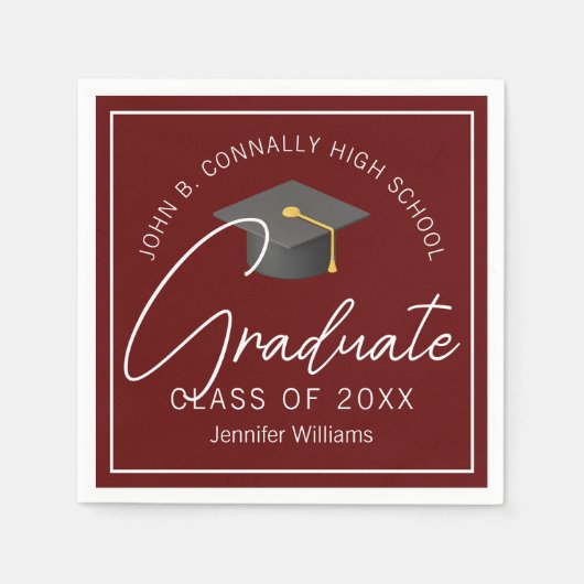 Moderne Bourgondië Afstuderen aangepaste afstudere Servet (Voorkant)