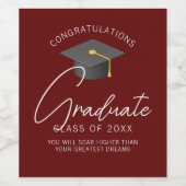 Moderne Bourgondië Afstuderen aangepaste afstudere Wijn Etiket (Enkel label)