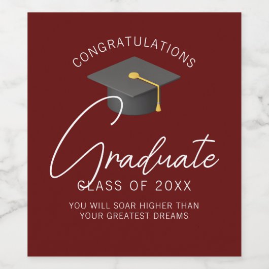 Moderne Bourgondië Afstuderen aangepaste afstudere Wijn Etiket (Enkel label)