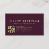 Moderne Bourgondië Baksteen Muur Textuur QR Code Visitekaartje (Achterkant)