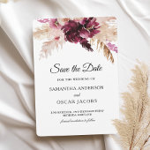 Moderne Bourgondië Blush Roze Bloem Save The Date