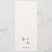 Moderne Bourgondië handgeschreven script elegante Menu (Achterkant)