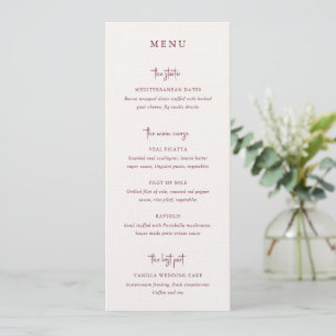 Moderne Bourgondië handgeschreven script elegante Menu
