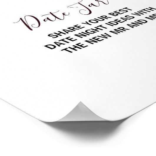 Moderne Bourgondië Navy Blush Bloemendatum Vaasbor Poster (Hoek)