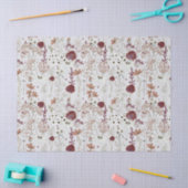 Moderne Bourgondië Wilde Bloemen | Elegante Boho B Tissuepapier (Craft)