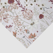 Moderne Bourgondië Wilde Bloemen | Elegante Boho B Tissuepapier (Detail)