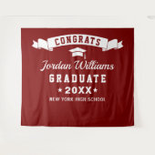 Moderne Bourgondië Witte Afstudeerfoto Achtergrond Wandkleed (Voorkant (horizontaal))