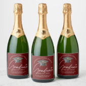 Moderne Bourgondiër Afstudeerfeest Sparkling Wijnetiket (Flessen)