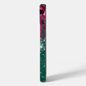 Moderne Bourgondische Blauwgroen Mint Glitter Marb Case-Mate iPhone Case (Achterkant / Links)