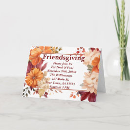 Moderne Bourgondische Bloemrijke Thanksgiving Uitn Feestdagen Kaart