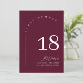 Moderne Bourgondische bruiloft Zitting Grafiek Taf Kaart (Staand voorkant)