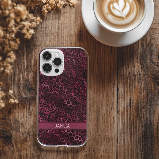 Moderne Bourgondische dierenprint Case-Mate iPhone Case