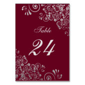 Moderne Bourgondische en Grijze Bloemenwerveling Kaart (Achterkant)