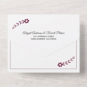 Moderne Bourgondische en witte typografie bruiloft All In One Uitnodiging (Achterkant)