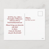 Moderne Bourgondische Floral Vriendschappen Uitnod Feestdagenkaart (Achterkant)