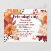 Moderne Bourgondische Floral Vriendschappen Uitnod Feestdagenkaart (Voorkant)