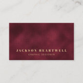 Moderne Bourgondische Folie textuur QR-code Visitekaartje (Voorkant)