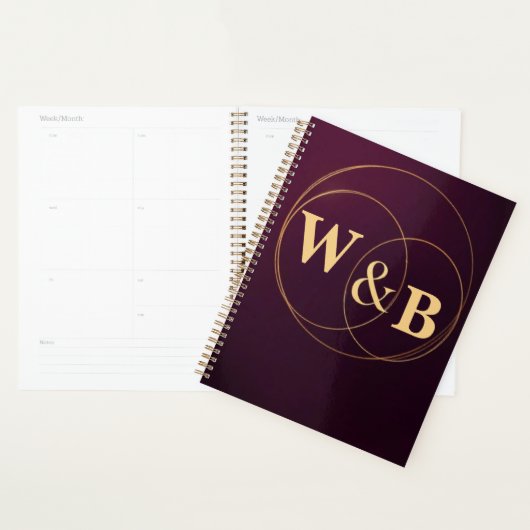 Moderne Bourgondische Geometrische Frame Planner (Display)
