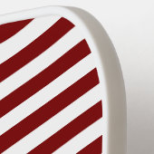 Moderne Bourgondische gestreepte aangepaste naam Pickleball Paddle (Links Detail)