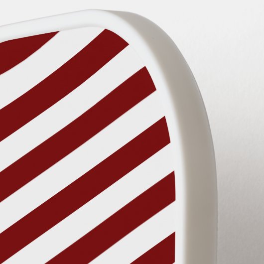 Moderne Bourgondische gestreepte aangepaste naam Pickleball Paddle (Links Detail)