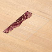 Moderne Bourgondische gouden agaat Elegante bruilo Acryl Uitnodigingen (Laagn)