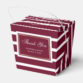 Moderne Bourgondische gouden bruiloft dank u Bedankdoosjes (Achterkant)