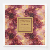 Moderne Bourgondische gouden bruiloft dineren serv Servet (Voorkant)