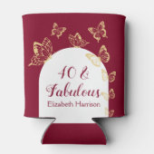 Moderne Bourgondische gouden vlinders Fabulous ver Blikjeskoeler (Achterkant)