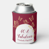 Moderne Bourgondische gouden vlinders Fabulous ver Blikjeskoeler (Blikje Achterkant)