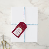 Moderne Bourgondische gouden vlinders Fabulous ver Cadeaulabel (Met Touw)