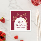 Moderne Bourgondische gouden vlinders Fabulous ver Servet (Insitu)