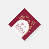 Moderne Bourgondische gouden vlinders Fabulous ver Servet (Hoek)