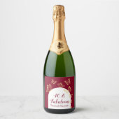 Moderne Bourgondische gouden vlinders Fabulous ver Sparkling Wijnetiket (Voorkant)