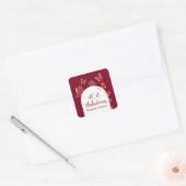 Moderne Bourgondische gouden vlinders Fabulous ver Vierkante Sticker (Envelop)