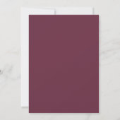 Moderne Bourgondische Maroon doop Witte grens Kaart (Achterkant)