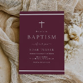 Moderne Bourgondische Maroon doop Witte grens Kaart