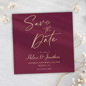 Moderne Bourgondische minimalistische elegante bru Save The Date