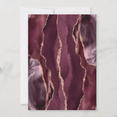 Moderne Bourgondische Roos Gold Agate huwelijksuit Kaart (Achterkant)